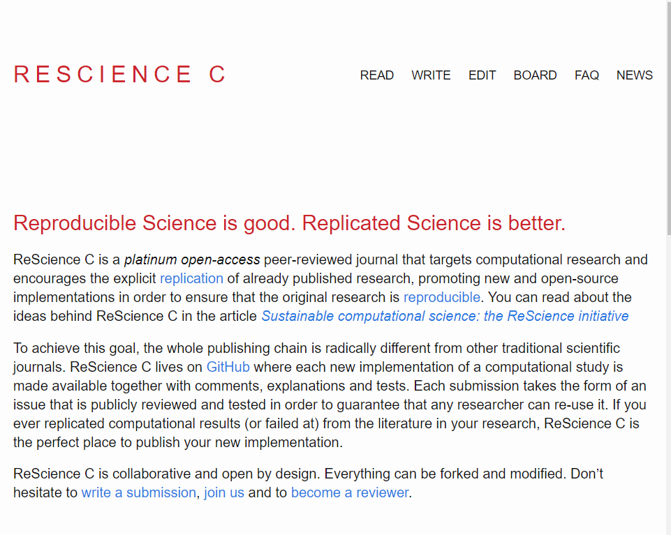 Landing page for Reproducible Scientific Journal